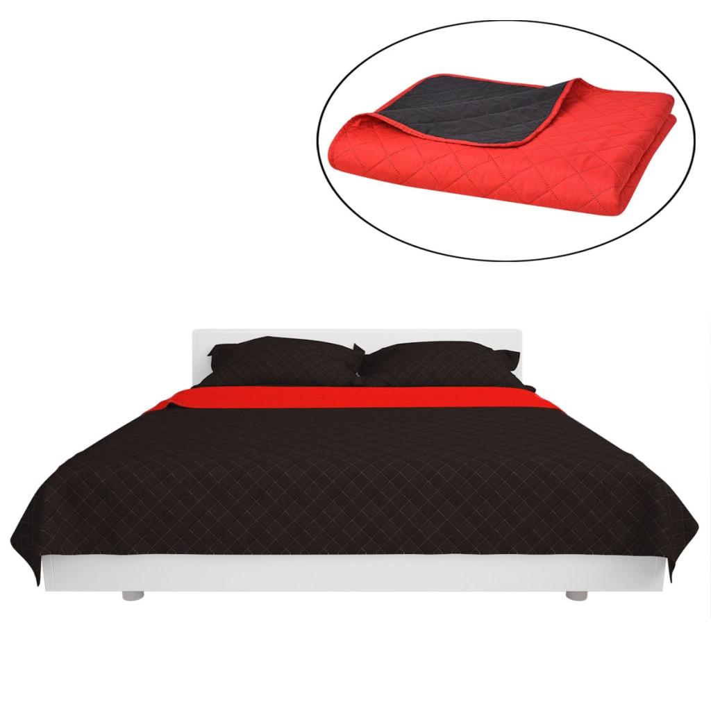 VIDAXL DOPLE -SANDEL -STECKT -BETSPREAD ROT UND Schwarz 220x240 cm