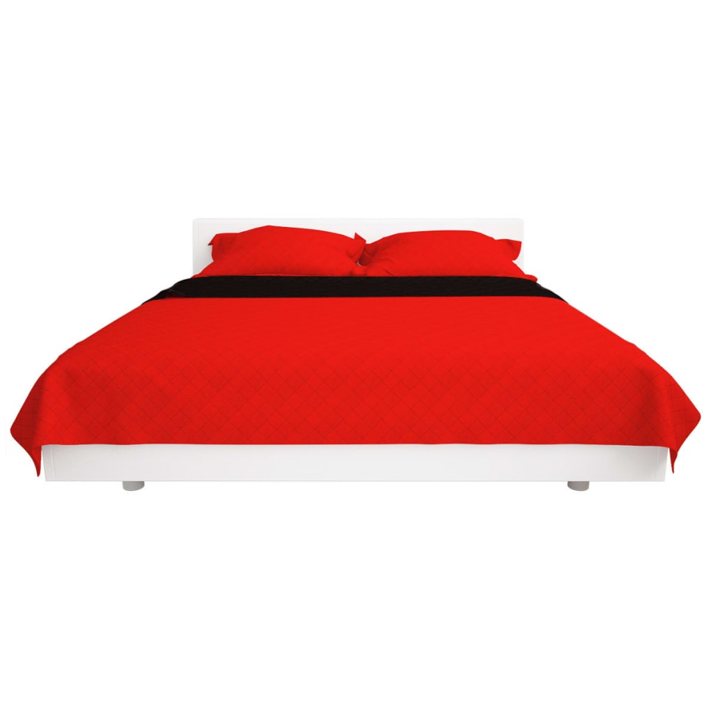VIDAXL DOPLE -SANDEL -STECKT -BETSPREAD ROT UND Schwarz 220x240 cm
