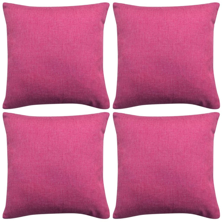Vidaxl -Kissenbezüge 4 Stücke Leinen Look Pink 40x40 cm
