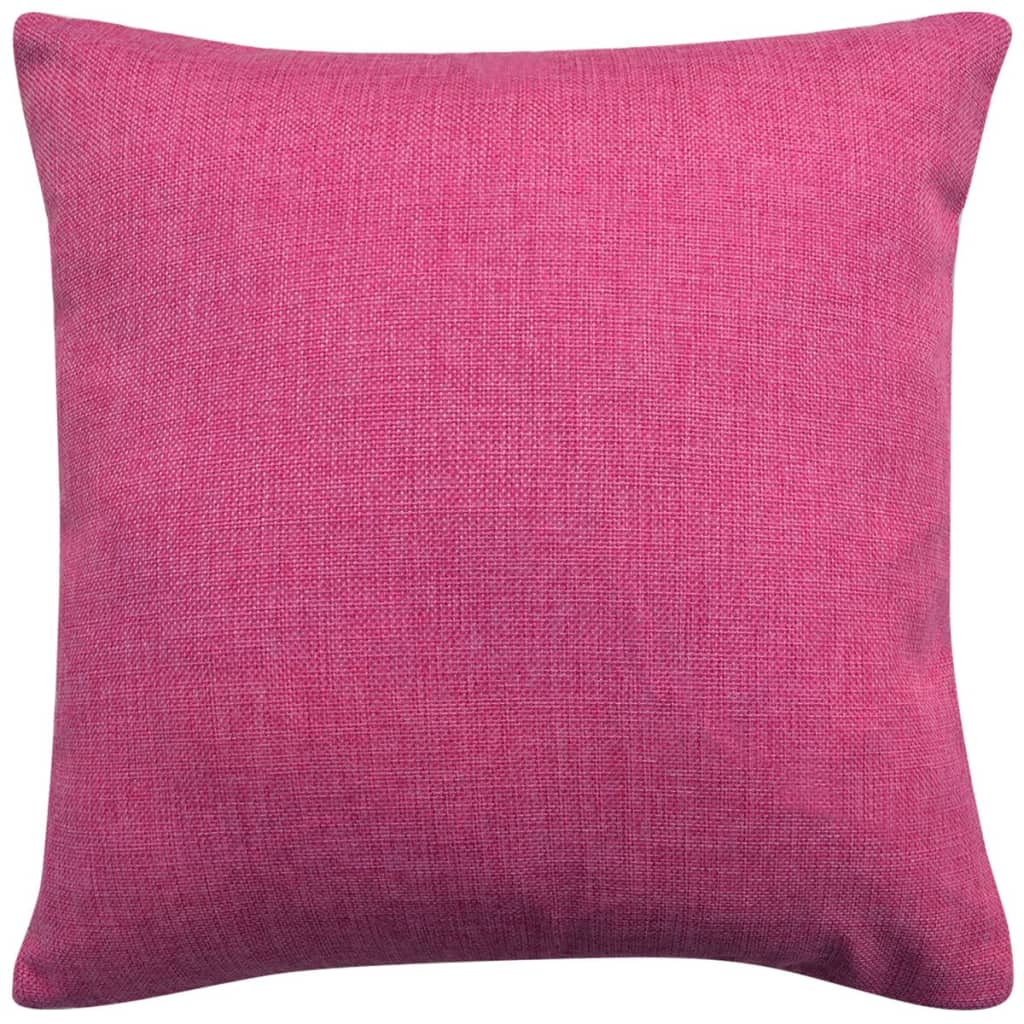 Vidaxl -Kissenbezüge 4 Stücke Leinen Look Pink 40x40 cm