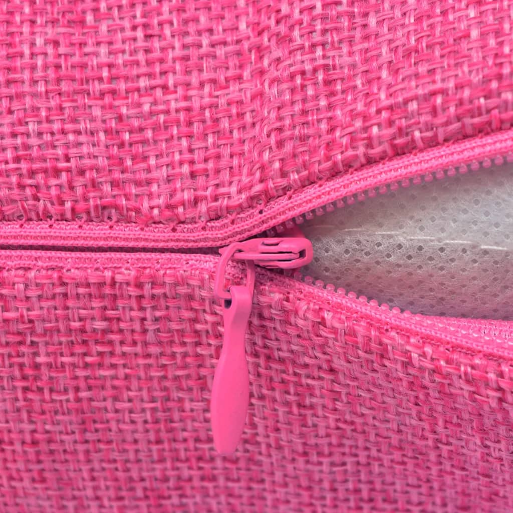 Vidaxl -Kissenbezüge 4 Stücke Leinen Look Pink 40x40 cm