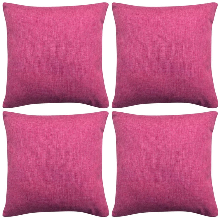Vidaxl -Kissenbezüge 4 Stücke Leinen Look Pink 80x80 cm