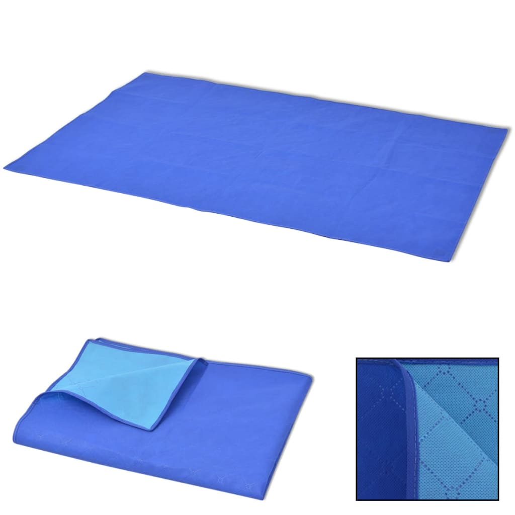 Vidaxl Picknick Teppich 150x200 cm blau und hellblau