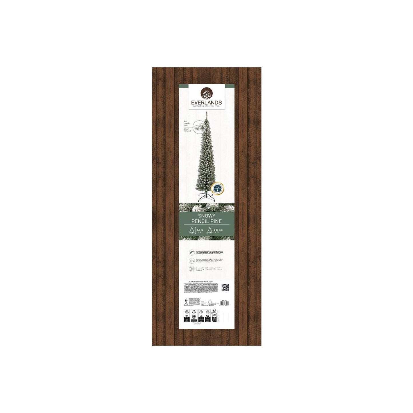 Everlands Weihnachtsbaum Bleistiftkiefer schneebedeckt ø50xh180cm