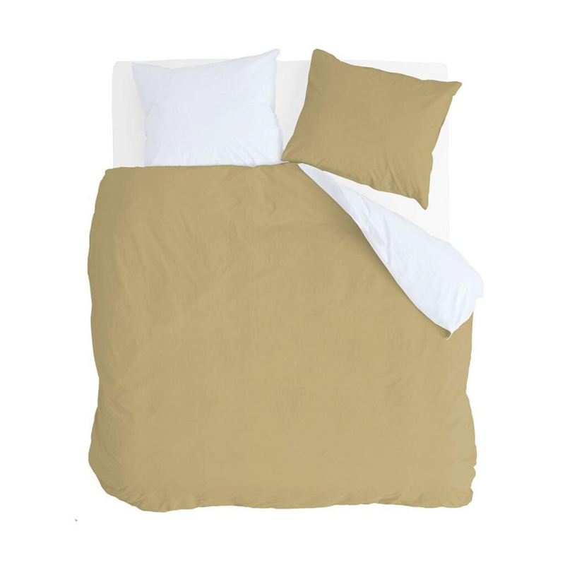 Byrklund Bettbezug seitlich – 240 x 220 – 100 % Baumwolle – ockergelb weiß