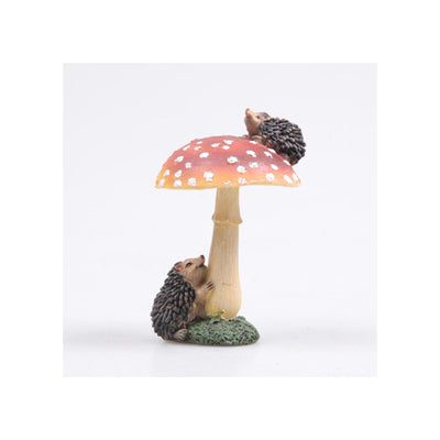 Bauernhoftiere, Pilz mit Igel, 7 x 6,5 x 11 cm
