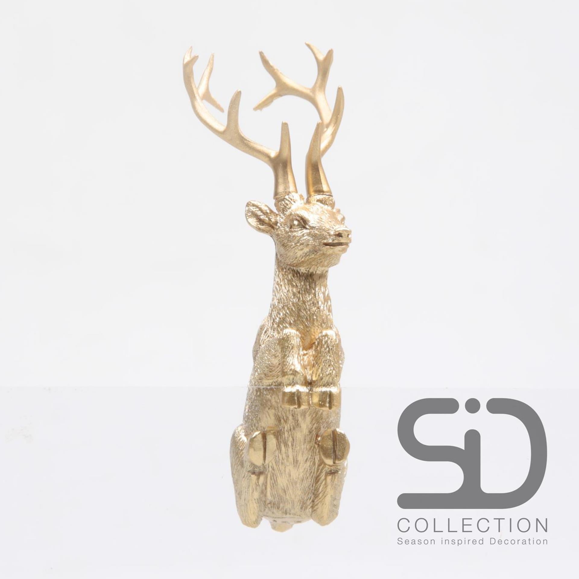 Von der Jahreszeit inspirierter Deko-Topfaufhänger Hirsch gold 7cm