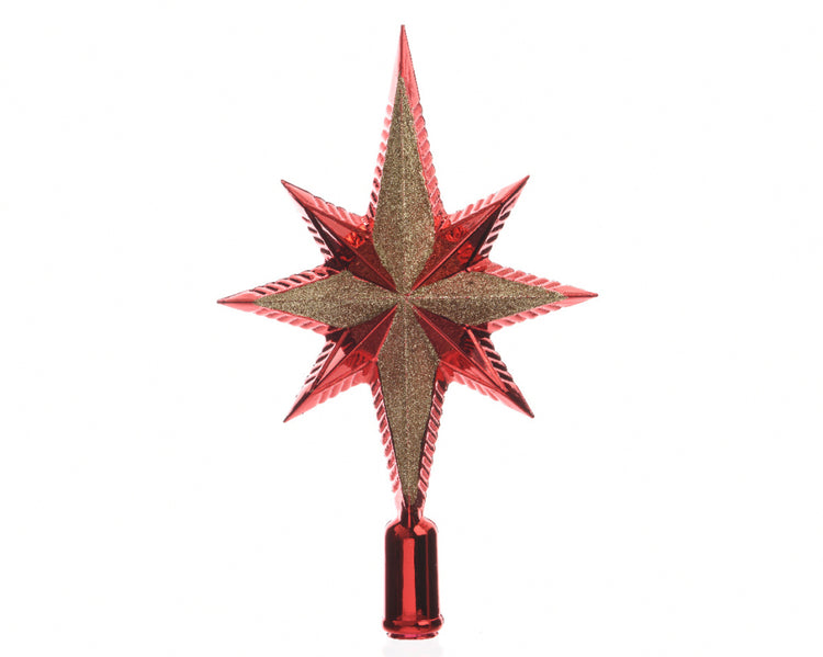 Decoris Decoris Weihnachten Peak Plastik Weihnachten rot 6.5x14.5x25.5 cm