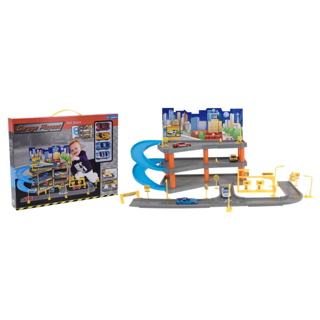 Tender Toy Tender Toys Toy Set mit 4 Autos 62x31x33 cm grau und blau