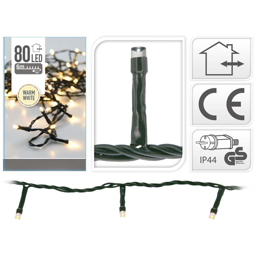 S.I.A. S.I.A. Weihnachtslichter 6m 80 LED Lights IP44