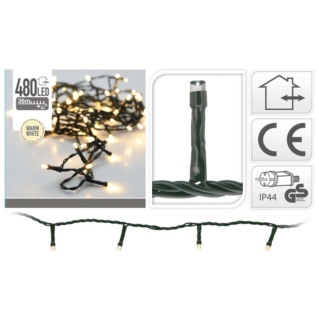 Keine Marke s.i.a. Weihnachtsbeleuchtung 36m 480 LED-Leuchten IP44