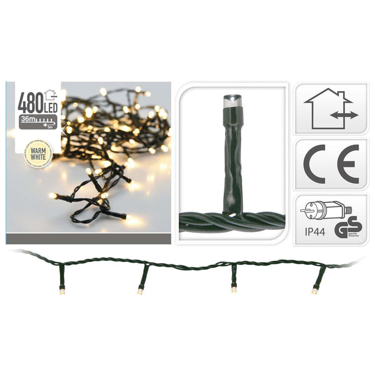 Keine Marke s.i.a. Weihnachtsbeleuchtung 36m 480 LED-Leuchten IP44