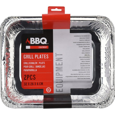 BBQ Aluminium Grillbox 32x26x6 cm 2 Stück