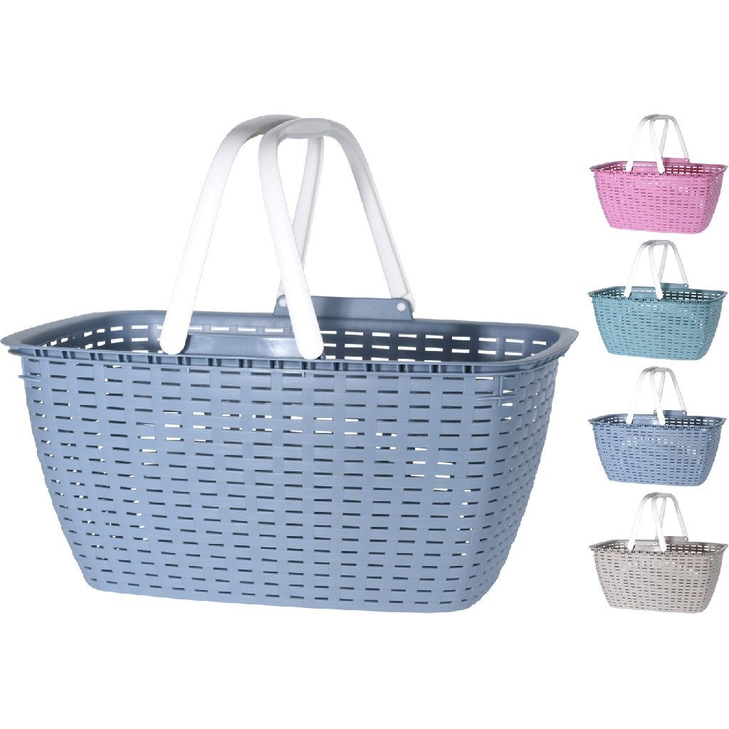 Grundkorb in Rattan mit Griffen 44x22x31,5 cm