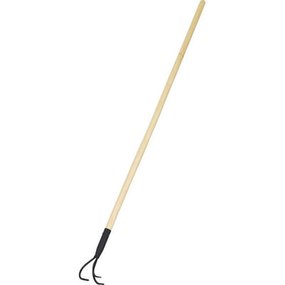 Profi-Gartenhacke 3 Zähne 148 cm Holz Metall schwarz