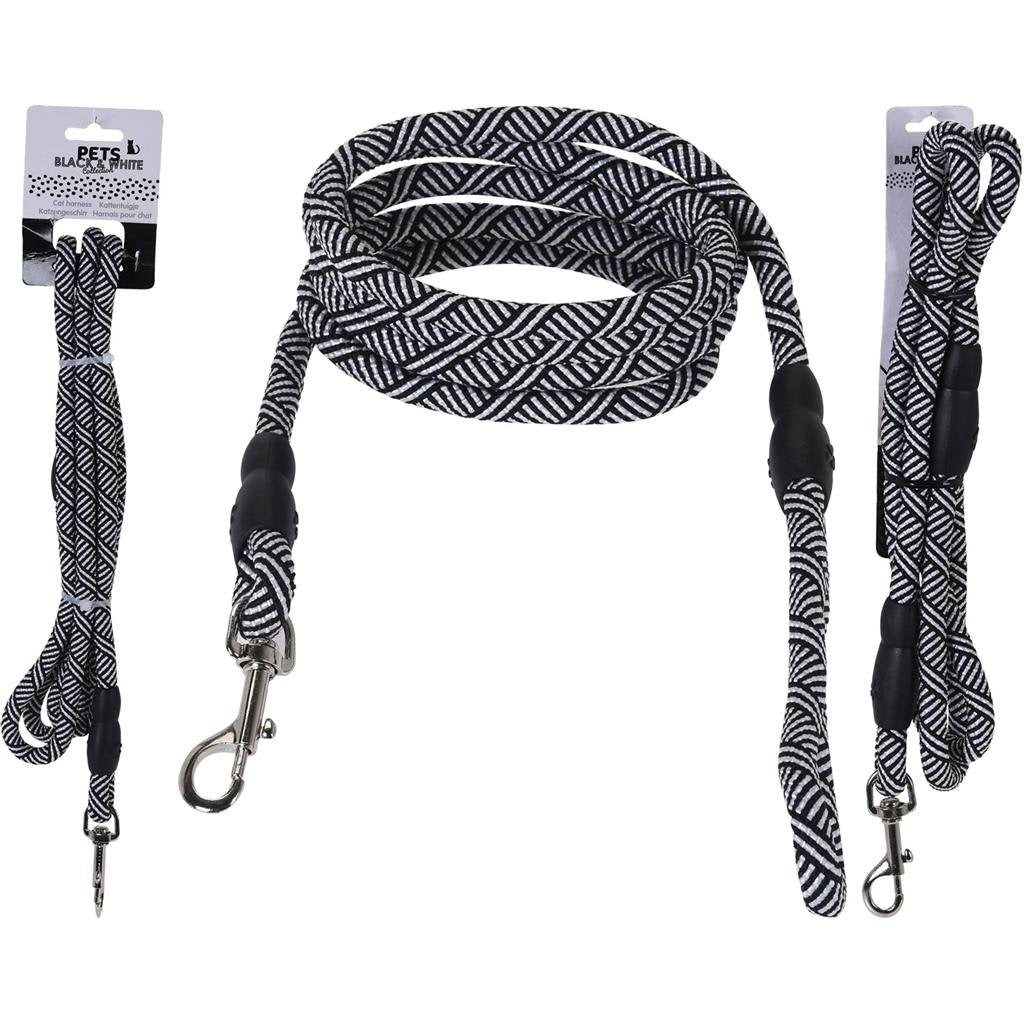 Grundlegende Haustiere Schwarz -Weiß -Kollektion Hundegürtel 130 cm Schwarz Weiß