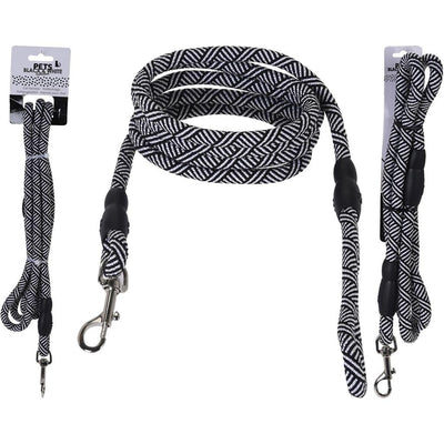 Grundlegende Haustiere Schwarz -Weiß -Kollektion Hundegürtel 130 cm Schwarz Weiß