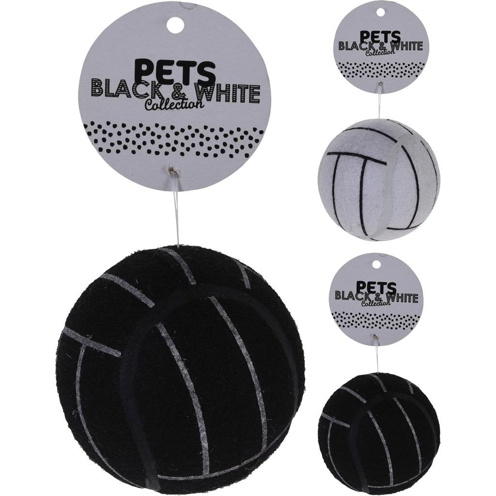 Grundlegende Haustiere Schwarz -Weiß -Kollektion Hunde Spielzeugball 7,5 cm