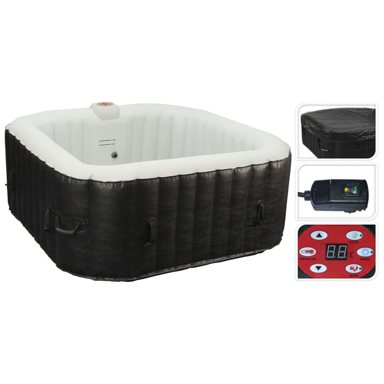 XQ Max XQ Max Whirlpool aufblasbare 145x145x65 cm schwarz und weiß