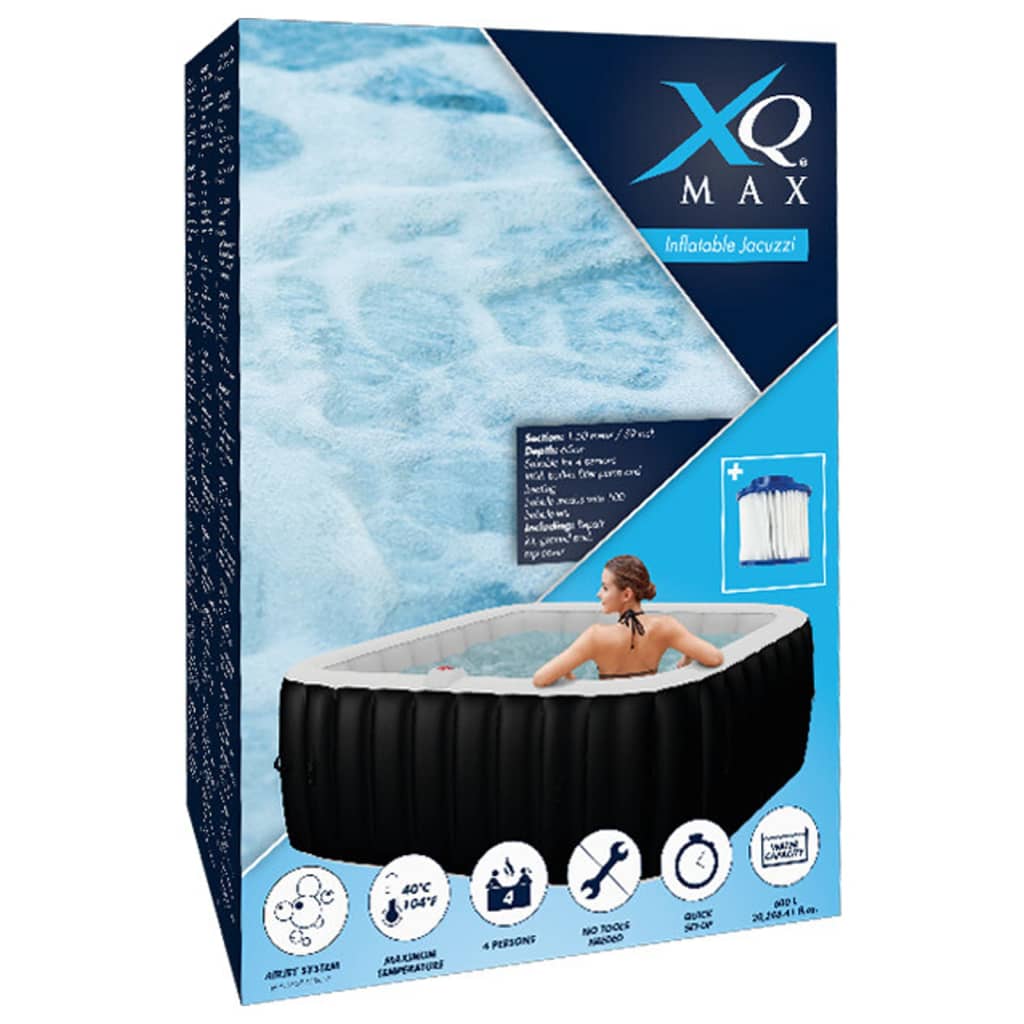 XQ Max XQ Max Whirlpool aufblasbare 145x145x65 cm schwarz und weiß