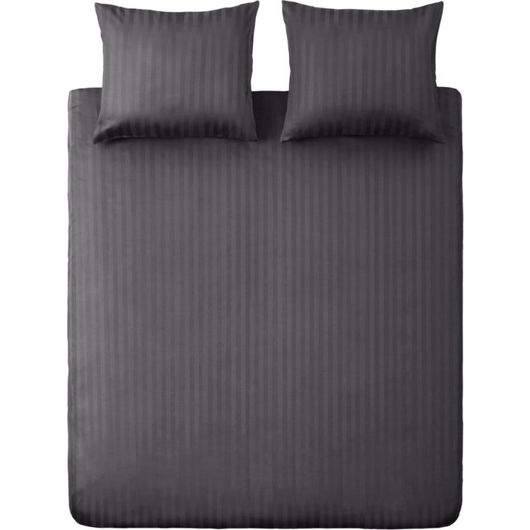 Zehn Cate Cotton Satin Lits-Jumeaux Duvet Cover Stripe 240x200 220 cm Anthrazit