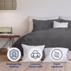 Zehn Cate Cotton Satin Lits-Jumeaux Duvet Cover Stripe 240x200 220 cm Anthrazit