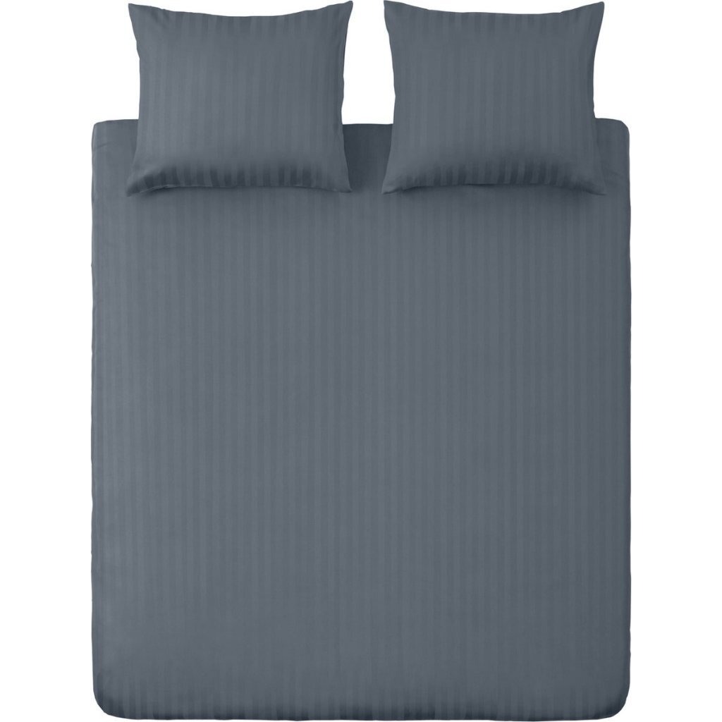 Zehn Cate Cotton Satin Single Duvet Cover Stripe 140x200 220 cm dunkelblau