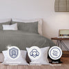 Zehn Cate Cotton Satin Single Duvet Cover Stripe 140x200 220 cm hellgrau