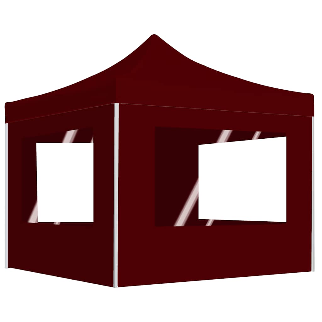 Vidaxl Partytent faltbar mit Wänden 3x3 m Aluminiumweinrot