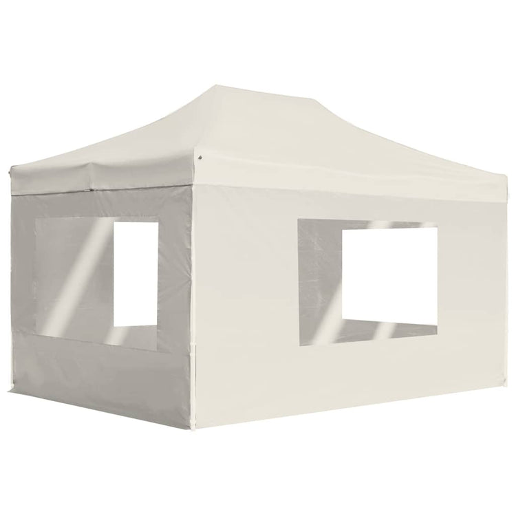 Vidaxl Partytent faltbar mit Wänden 4,5 x 3 m Aluminiumcreme