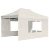 Vidaxl Partytent faltbar mit Wänden 4,5 x 3 m Aluminiumcreme
