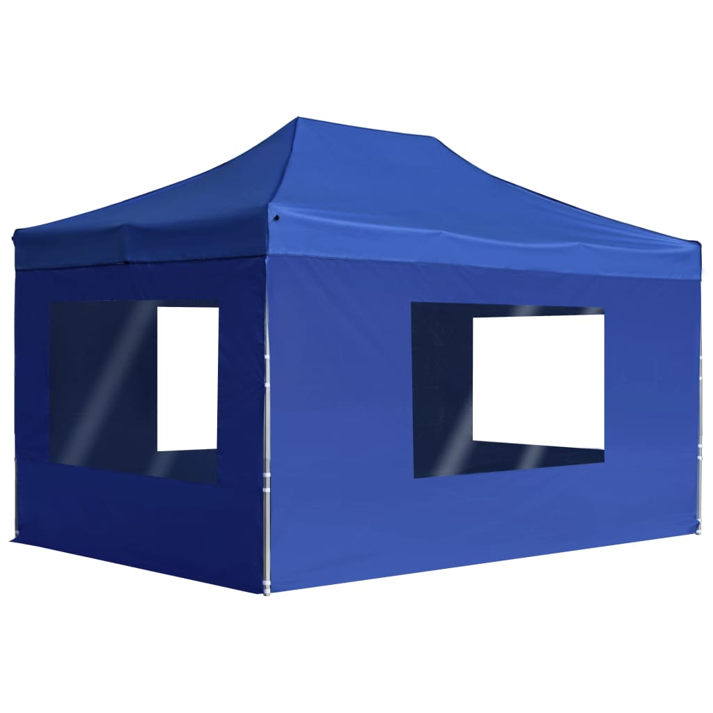 Vidaxl Partytent faltbar mit Wänden 4,5 x 3 m Aluminiumblau
