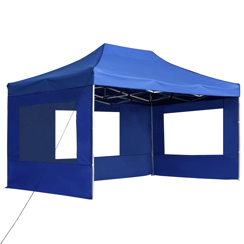 Vidaxl Partytent faltbar mit Wänden 4,5 x 3 m Aluminiumblau