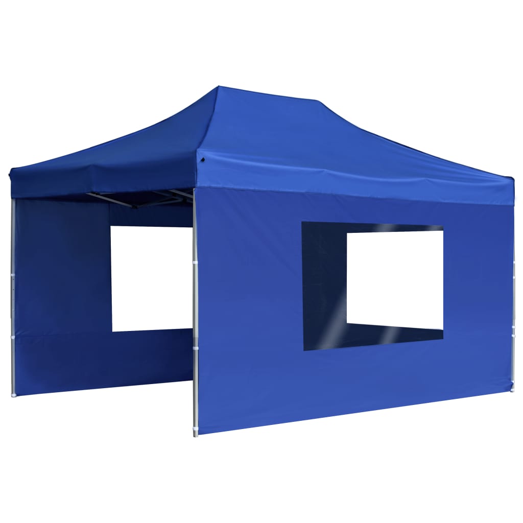 Vidaxl Partytent faltbar mit Wänden 4,5 x 3 m Aluminiumblau