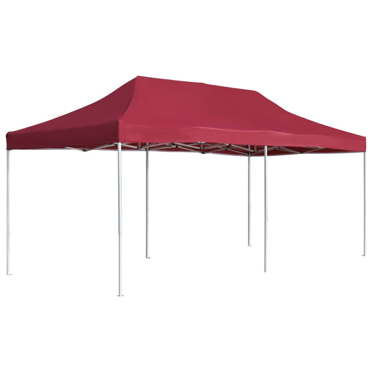 Vidaxl Partytent professionell faltbar 6x3 M Aluminium Weinrood