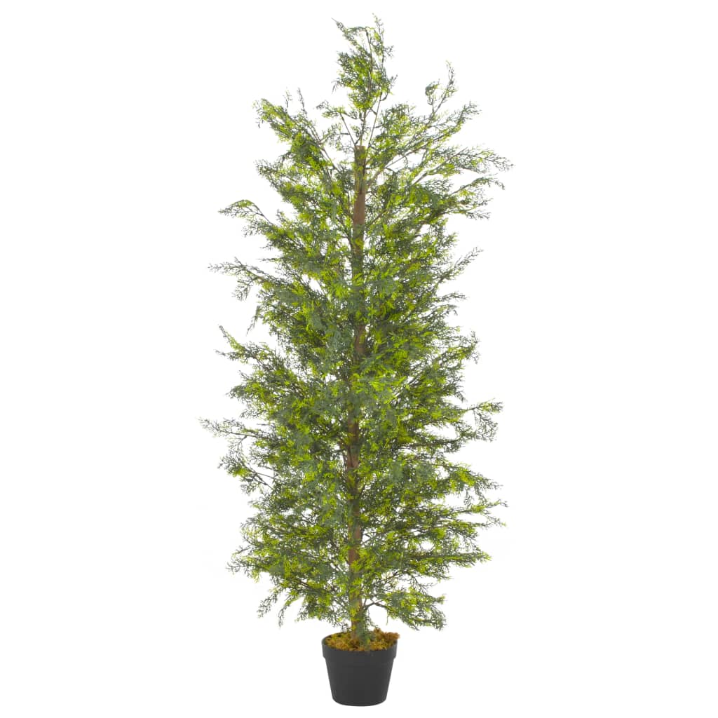 VIDAXL Künstliche Pflanze mit Topf -Cipres -Baum 150 cm Grün