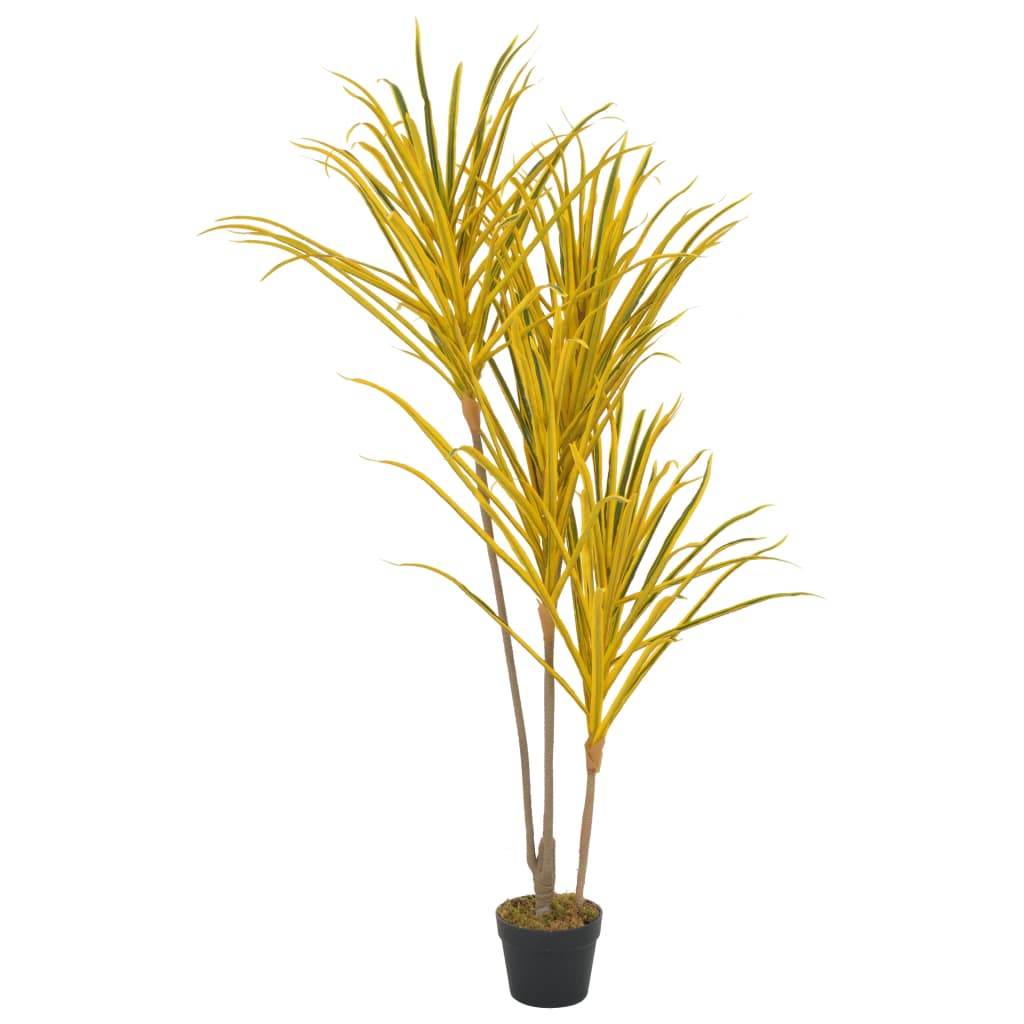 Vidaxl Künstliche Pflanze mit Topf Dracaena 125 cm Gelb