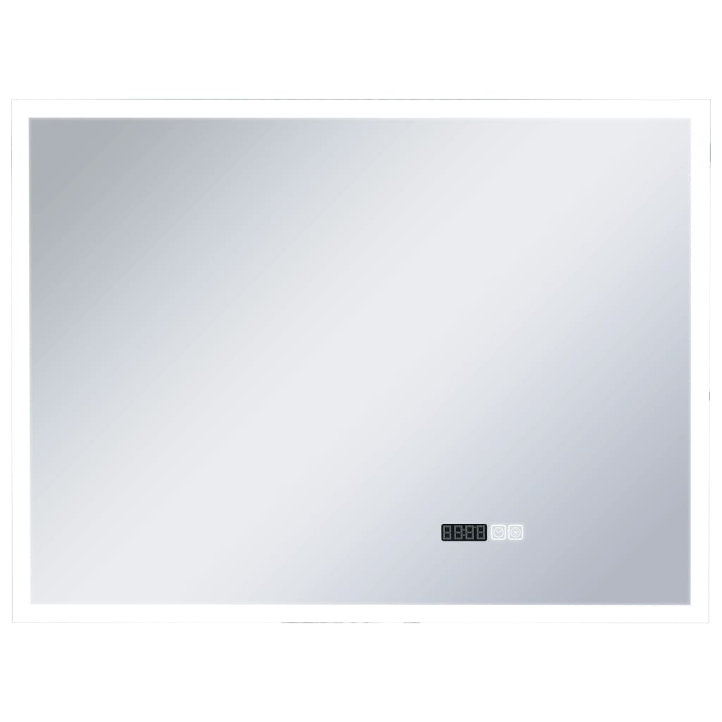 Vidaxl Badezimmerspiegel LED mit Berührungssensor und Zeitanzeige 80x60 cm