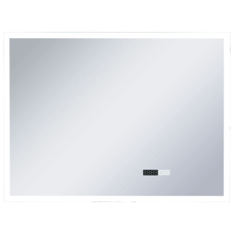 Vidaxl Badezimmerspiegel LED mit Berührungssensor und Zeitanzeige 80x60 cm