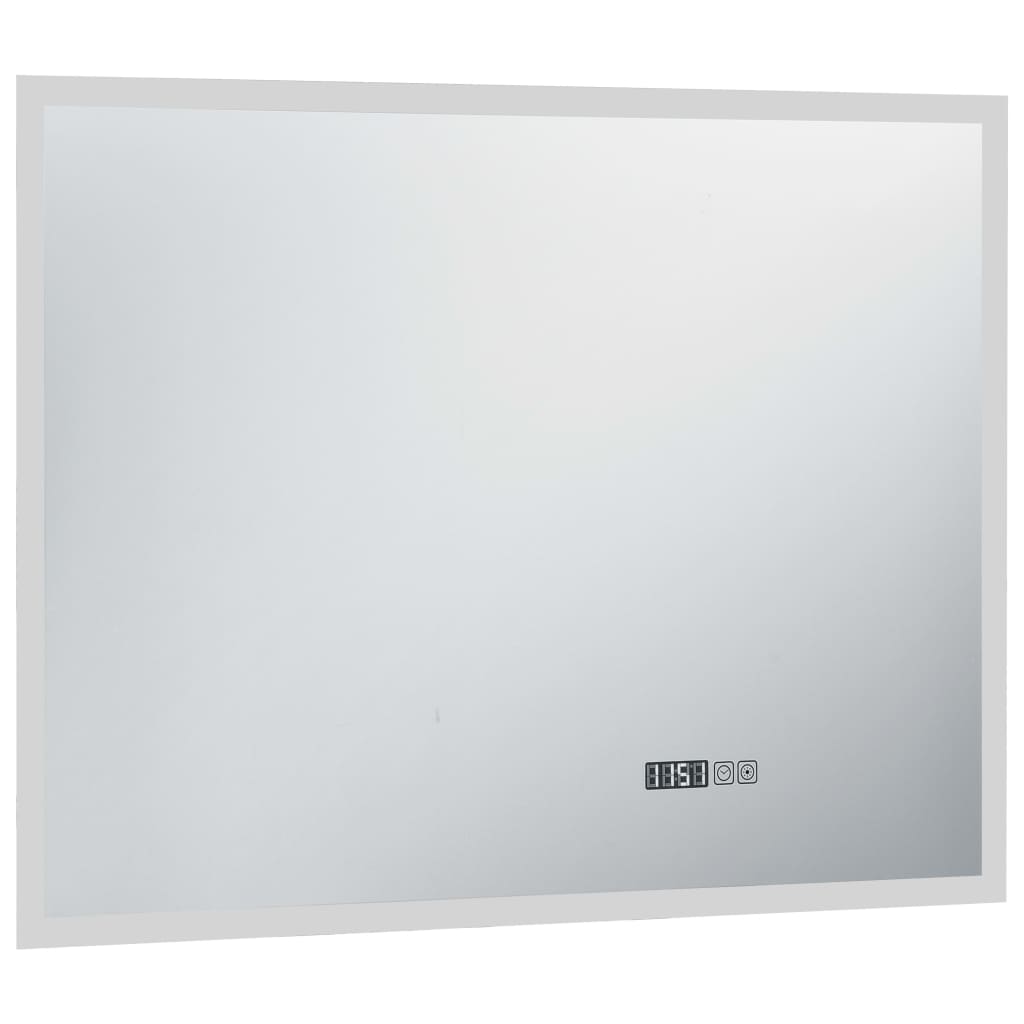 Vidaxl Badezimmerspiegel LED mit Berührungssensor und Zeitanzeige 80x60 cm