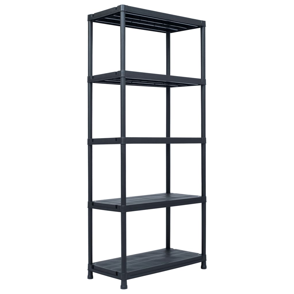 VIDAXL -LAGE RARK 500 kg 90x60x180 cm Kunststoff schwarz