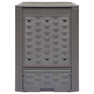 Vidaxl -Kompostbehälter 300 L 60x60x83 cm Plastik Rattan Braun