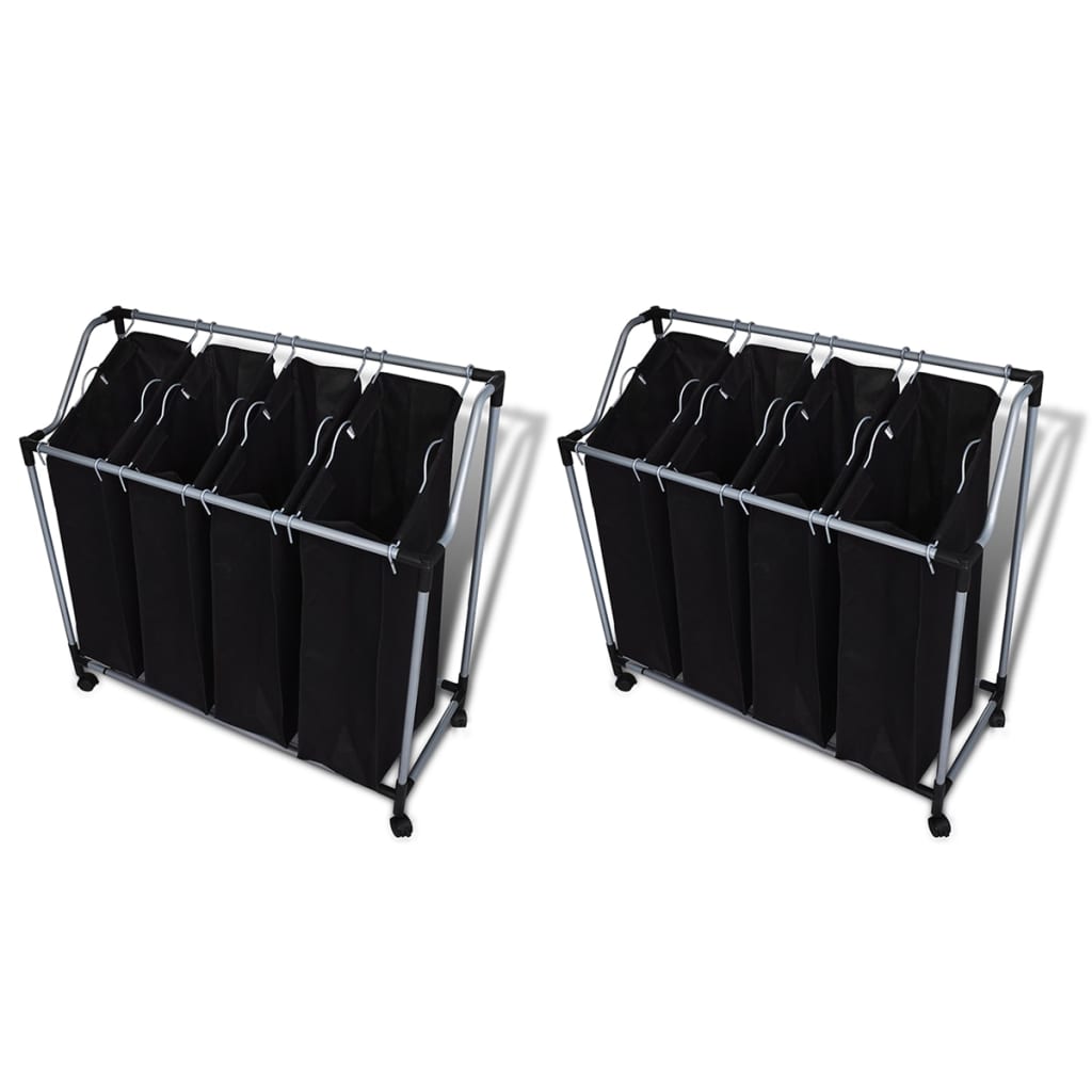 Vidaxl WASS SOURTERS mit Taschen 2 St schwarz und grau