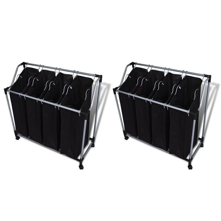 Vidaxl WASS SOURTERS mit Taschen 2 St schwarz und grau