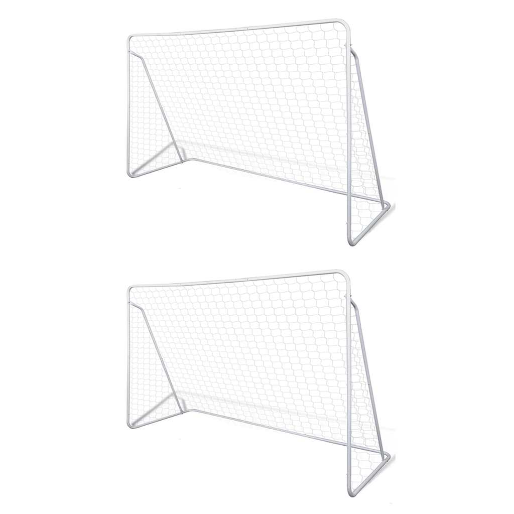 Vidaxl -Fußballtore 2 PCs 240x90x150 cm Stahl