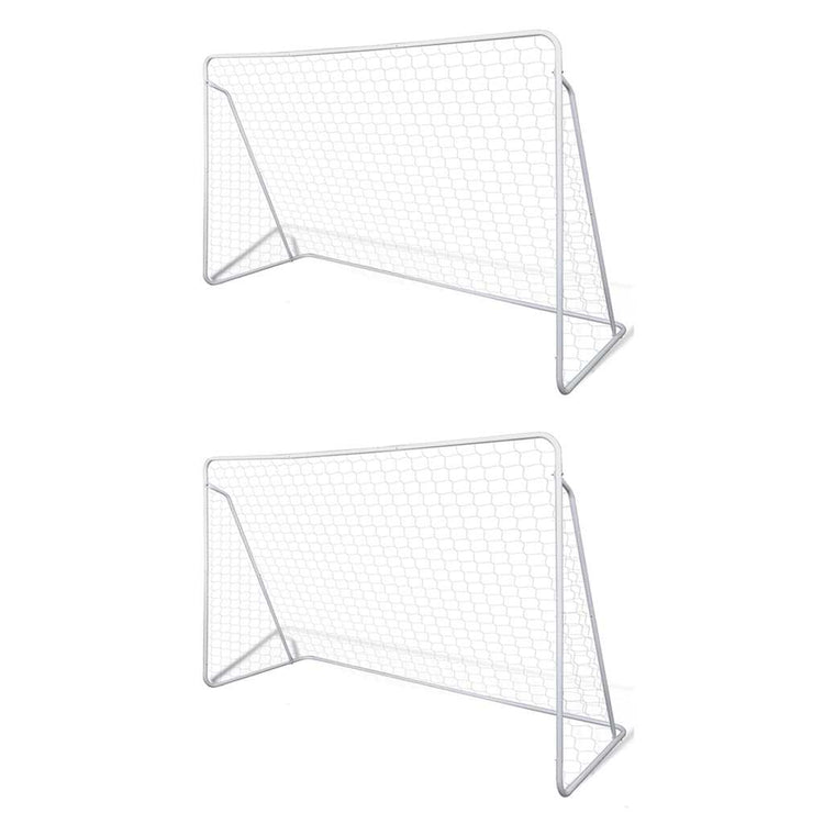 Vidaxl -Fußballtore 2 PCs 240x90x150 cm Stahl