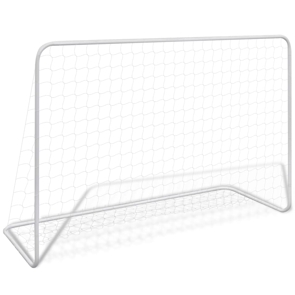 Vidaxl -Fußballtore 2 ST mit Netzen 182x61x122 cm Stahlweiß