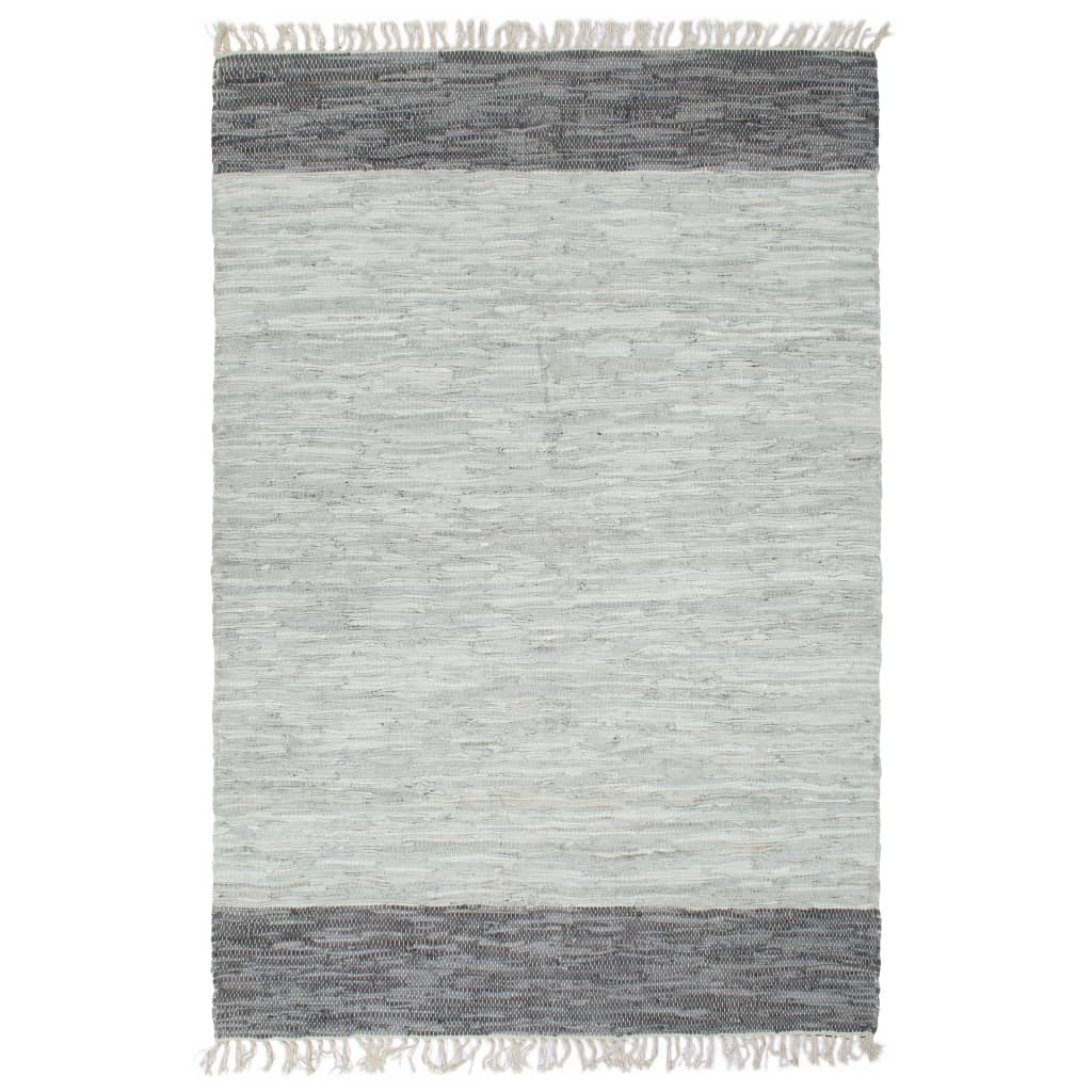 Vidaxl Teppich Chindi Hand -Wohnung 160x230 cm Ledergrau