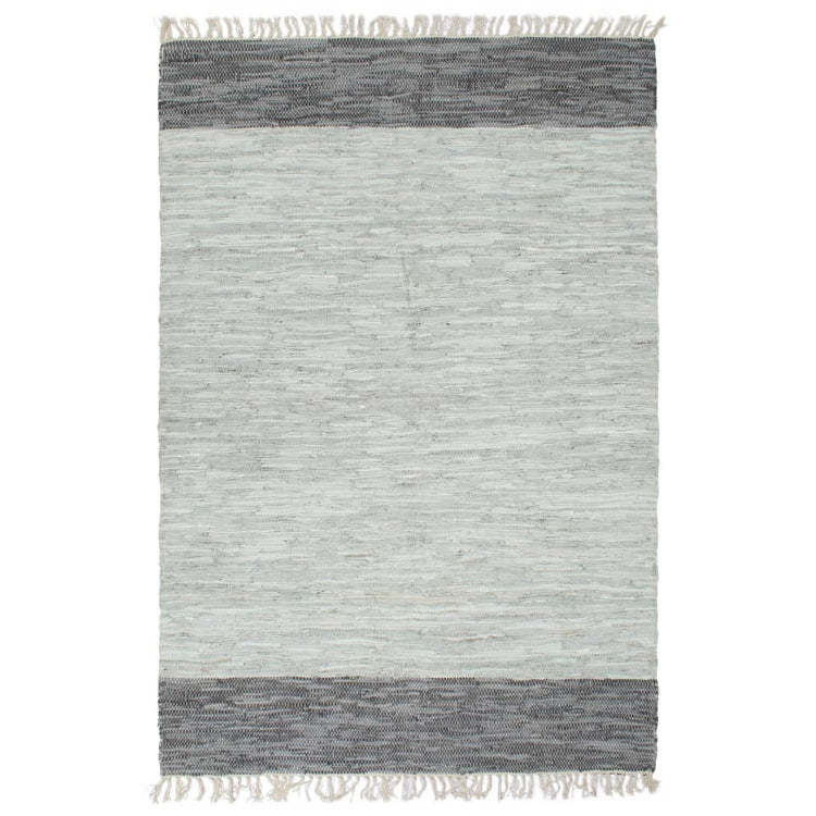 Vidaxl Teppich Chindi Hand -Wohnung 160x230 cm Ledergrau