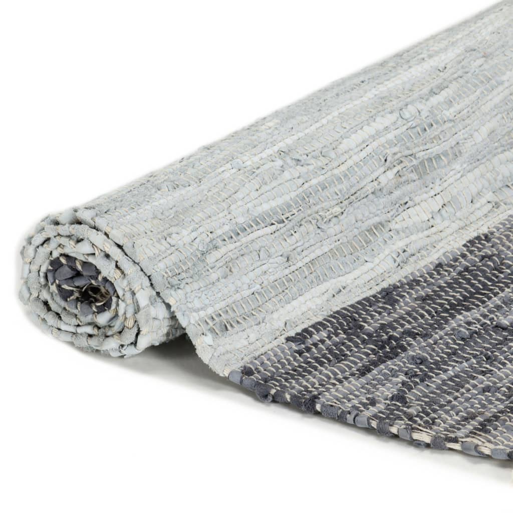 Vidaxl Teppich Chindi Hand -Wohnung 160x230 cm Ledergrau
